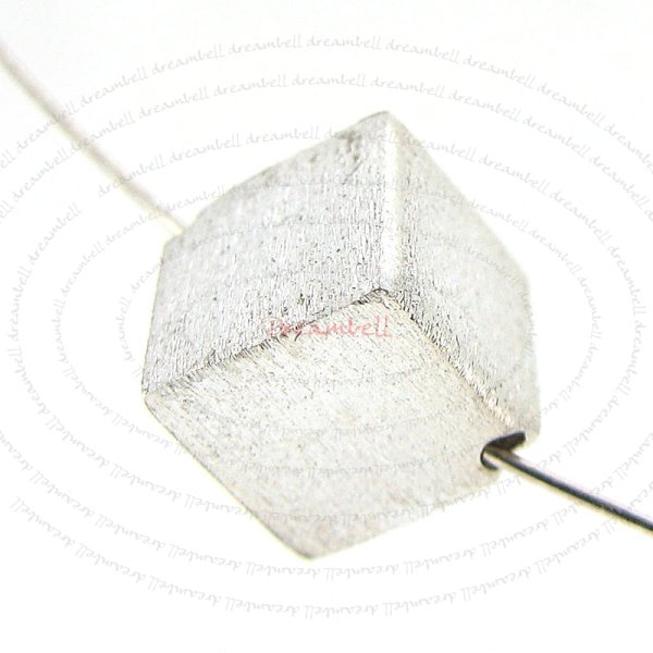 2x Sterling Silver DIAGONAL Satin Cube Dice Bead Spacer 6mm