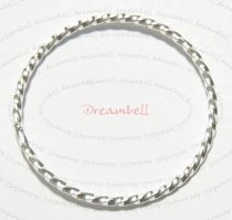 1x STERLING SILVER Round twist hoop Jump Ring Connector 25mm