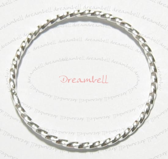 1x STERLING SILVER Round twist hoop Jump Ring Connector 25mm