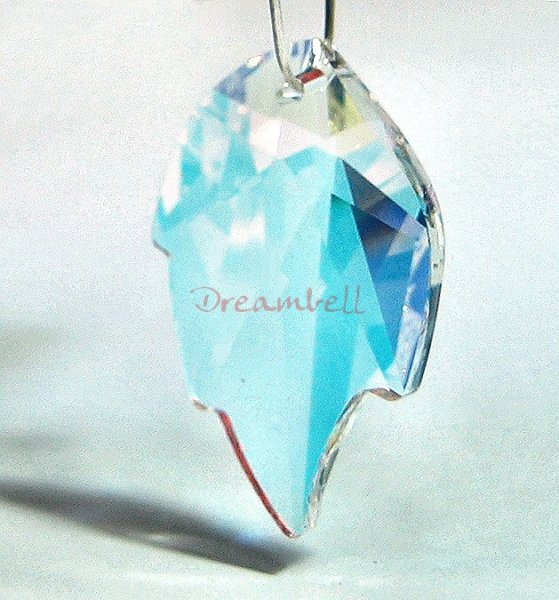 Swarovski Crystal 6735 Leaf Bead Pendant Clear AB 26MM