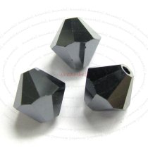 12x Swarovski Elements Bicone Crystal Beads 5301 Jet Hematite 6mm
