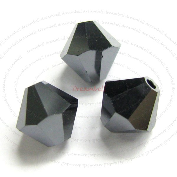 12x Swarovski Elements Bicone Crystal Beads 5301 Jet Hematite 6mm