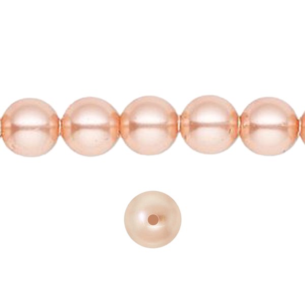 50x Swarovski Elements Crystal Pearls 5810 Round Peach 5mm