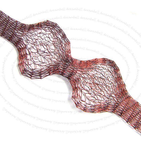 12"x ITALIAN BRASS MAGIC MESH WIRE TUBE 7mm Bordeaux Red