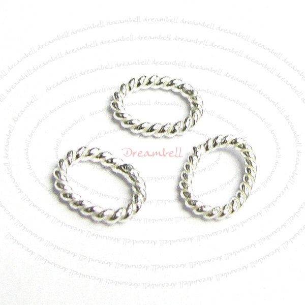 20x Sterling Silver Closed Oval Twist Jump ring 6mm x 4mm