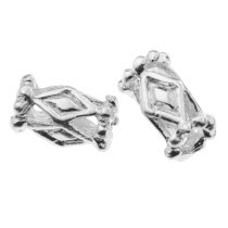 4x Sterling Silver Lantern Flower Dot Barrel Tube Spacer Bead 6.5mm x 4mm