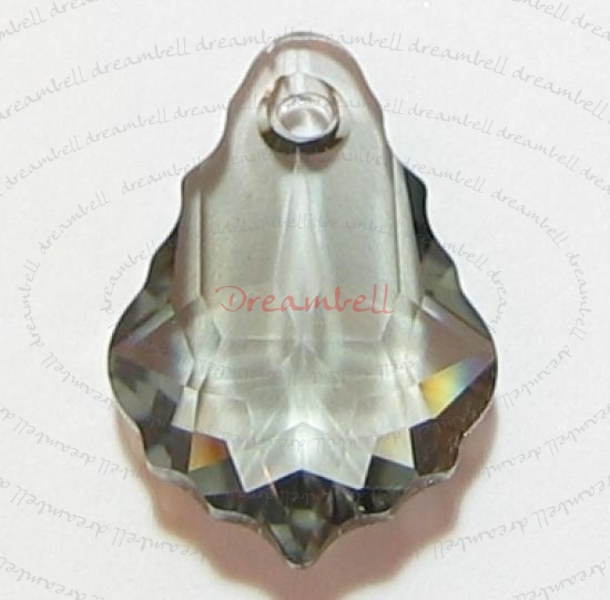 2x Swarovski 6090 Baroque Black Diamond Pendant 16mm