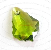 1x Swarovski Crystal 6090 Baroque Olivine Pendant 22mm
