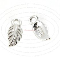 8x STERLING SILVER CUTE LITTLE LEAF DANGLE CHARM SPARCER 7.5mm