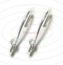10x Sterling Silver CZ Stone Crystal Ear wire French hook Earwires