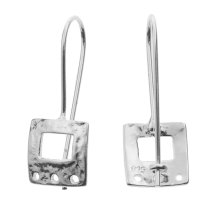 2x Sterling SILVER Square HOOP Chandelier Earwires