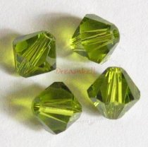 24x Swarovski Elements Bicone Crystal Beads 5301 Olivine 5mm