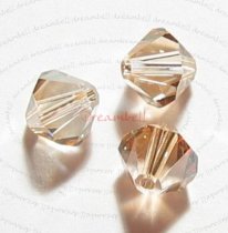 24 Swarovski Elements Bicone Crystal 5301 Golden Shadow 5mm