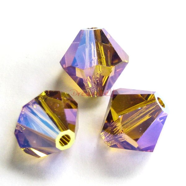 12x Swarovski Elements Bicone Crystal Beads 5301 Topaz AB 2x 6mm