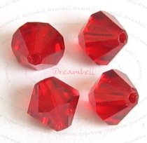 24x Swarovski Elements Bicone Crystal 5301 Siam Red 5mm