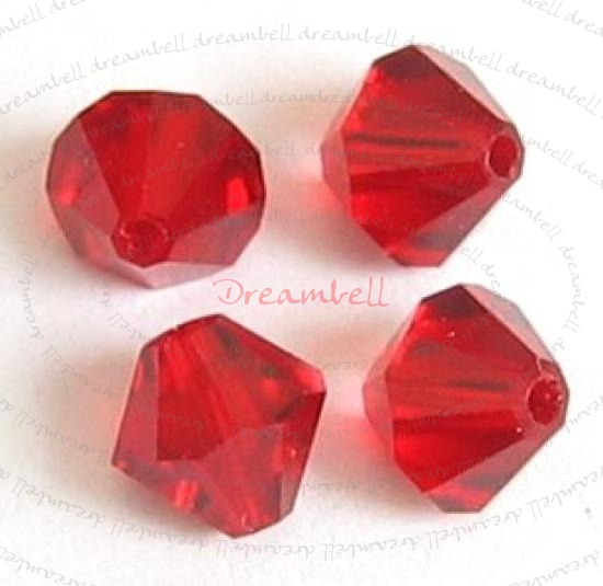 24x Swarovski Elements Bicone Crystal 5301 Siam Red 5mm