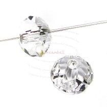 4x Swarovski Crystal Elements 5040 Briolette Bead Rondelle Spacer Clear 8mm