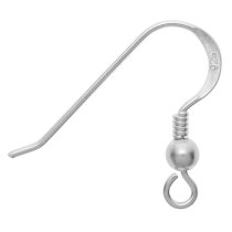 10x Sterling Silver ear wire French Hook Earwires Coil Ball