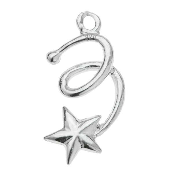 2x STERLING SILVER BRIGHT TWINKLE STAR DANGLE CHARM PENDANT