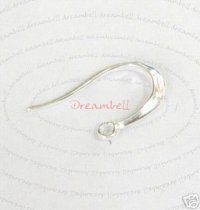 2x Sterling silver CONVEX earwires French Hook Ear Wire