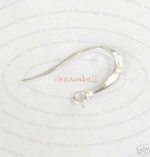2x Sterling silver CONVEX earwires French Hook Ear Wire