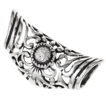 1x Bali Sterling Silver Focal Bead Slide Pendant 29mm