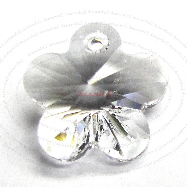 2x Swarovski Elements Crystal 6744 Flower Charm Bead 14mm Clear