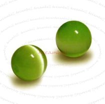 100pcs Grade A Fiber Optic AURORA Cats Eye Beads 4mm Round Olivine