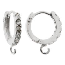 2x Sterling silver ear CZ Crytal Wire hoops EarWires dangle
