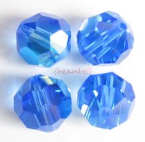 12x Swarovski Crystal Elements Round Faceted 5000 Sapphire 6mm