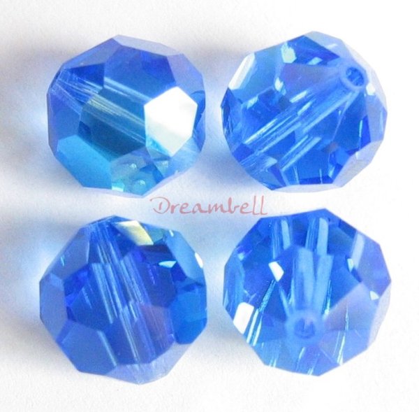 12x Swarovski Crystal Elements Round Faceted 5000 Sapphire 6mm