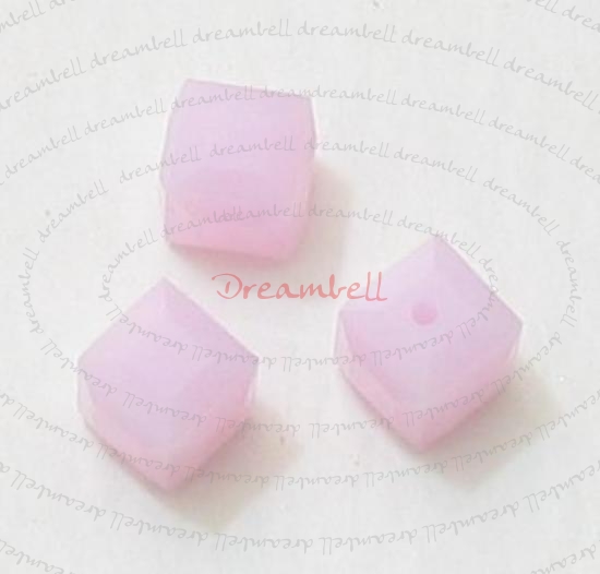 6x Swarovski Elements Crystal Cube Bead 5601 Rose Alabaster 4mm