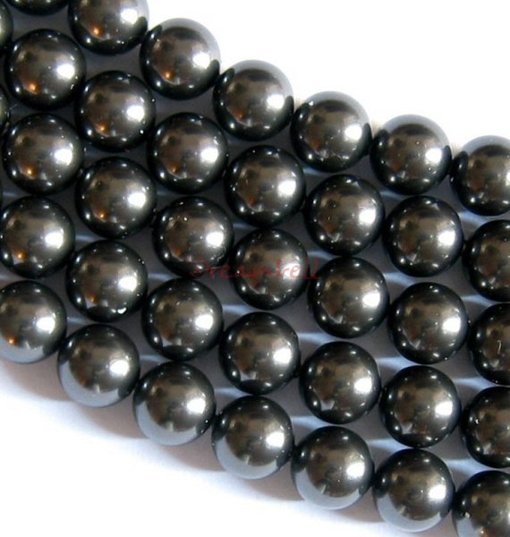 10x Swarovski Crystal Pearls 5810 Round Black 10mm
