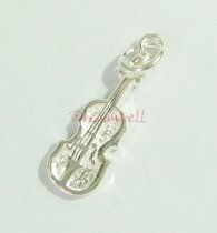 925 Sterling Silver Cello Dangle Charm 23mm