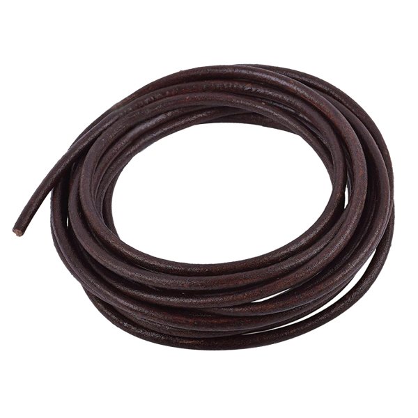 3 YARDS Natural Leather BEAD STRINGING CORD 3mm Brown