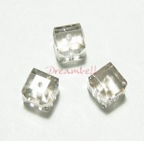 6x Swarovski Elements Crystal 5601 Silver Shade Cube Bead 4mm