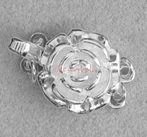 1x STERLING SILVER Rose 2-STRAND Pearl Box CLASP