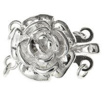 1x STERLING SILVER Rose 2-STRAND Pearl Box CLASP