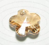 4x Swarovski Elements Crystal 6744 Flower Pendant 12mm Golden Shadow