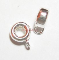 2 x Sterling Silver Pendant Charm Carrier Connector for European Clip on Charm
