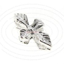 4x Sterling Silver Leaf Flower Spacer Bead Necklace / Bracelet Connector 9.5mm