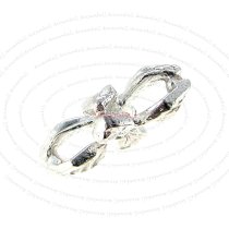 4x Sterling Silver Leaf Flower Spacer Bead Necklace / Bracelet Connector 9.5mm