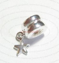Sterling Silver TWINKLE STAR dangle Bead for European Charm Bracelets