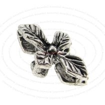 4x Bali Sterling Silver Leaf Flower Spacer Bead Necklace / Bracelet Connector 9.5mm