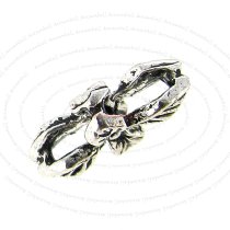 4x Bali Sterling Silver Leaf Flower Spacer Bead Necklace / Bracelet Connector 9.5mm