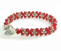 4x Bali Sterling Silver Leaf Flower Spacer Bead Necklace / Bracelet Connector 9.5mm