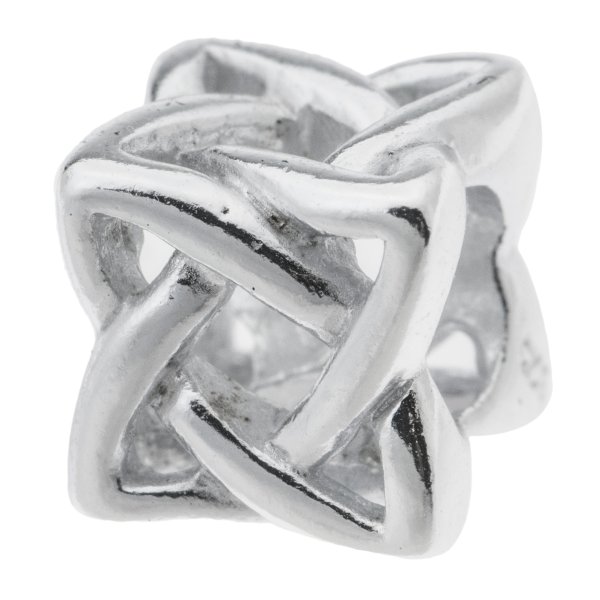 Sterling Silver Celtic RIBBON CROSS FLOWER Bead for European Charm Bracelets
