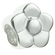 Sterling Silver PLAIN DAISY FLOWER Bead for European Charm Bracelets