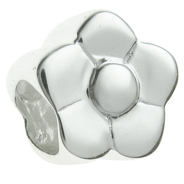 Sterling Silver PLAIN DAISY FLOWER Bead for European Charm Bracelets