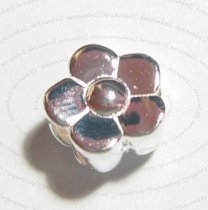 Sterling Silver PLAIN DAISY FLOWER Bead for European Charm Bracelets
